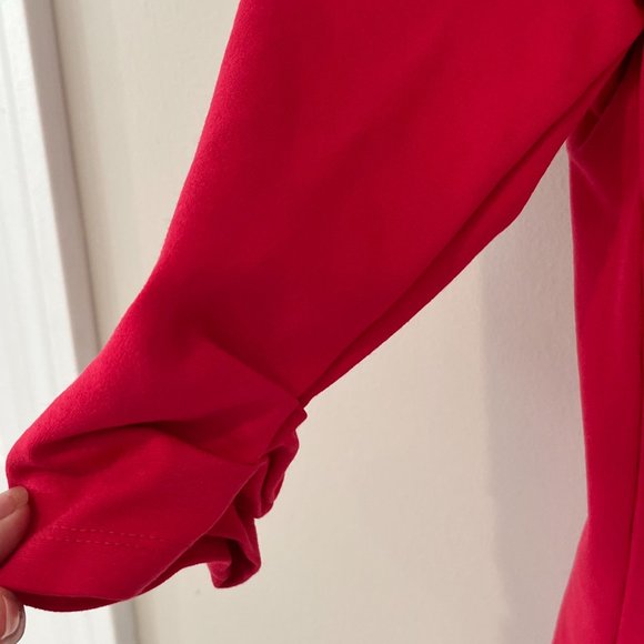 Altar’d State Blazer Hibiscus Hot Pink Stretch 3/4 Sleeve Ruched Size Small - Picture 4 of 8